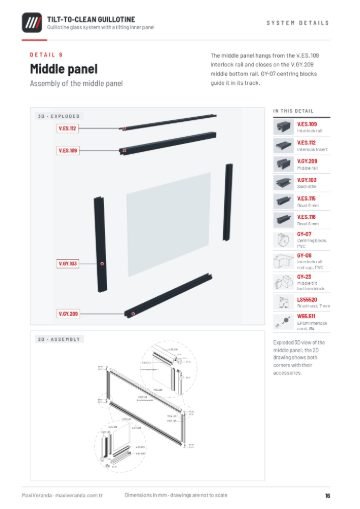 Tilt-to-Clean Guillotine Glass (ELEVIS) — Detail 6 – middle panel