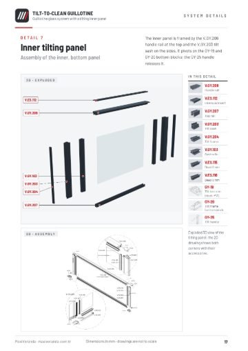 Tilt-to-Clean Guillotine Glass (ELEVIS) — Detail 7 – inner tilting panel