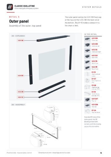 Classic Guillotine Glass — Detail 5 – outer panel