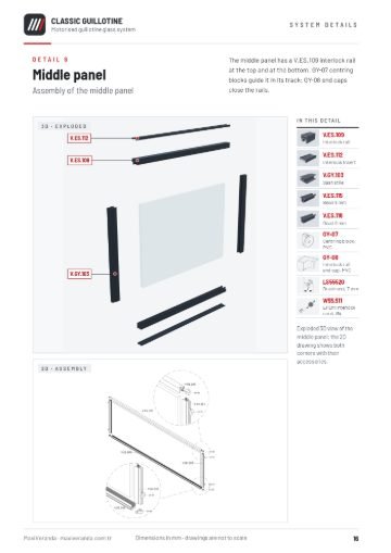 Classic Guillotine Glass — Detail 6 – middle panel