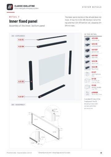 Classic Guillotine Glass — Detail 7 – inner fixed panel