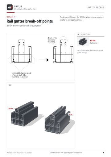SKYLIS Bioclimatic Roof — Detail 7 – break-off points
